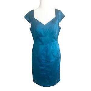 Adrianna Papell Teal Cocktail Dress Size 8 Party Event